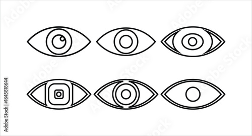 eye icon set, eyesight healthcare and medical sign symbol, cornea scan eye icons,  Visible icon, Vector Illustration EPS 10.