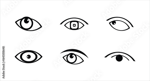 Eye icon set, eyesight symbol , Eyes related line icons, vector illustration EPS 10.