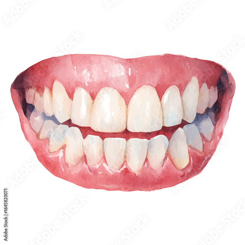 Teeth Whitener in watercolor style, vector illustration, isolated on white background.
