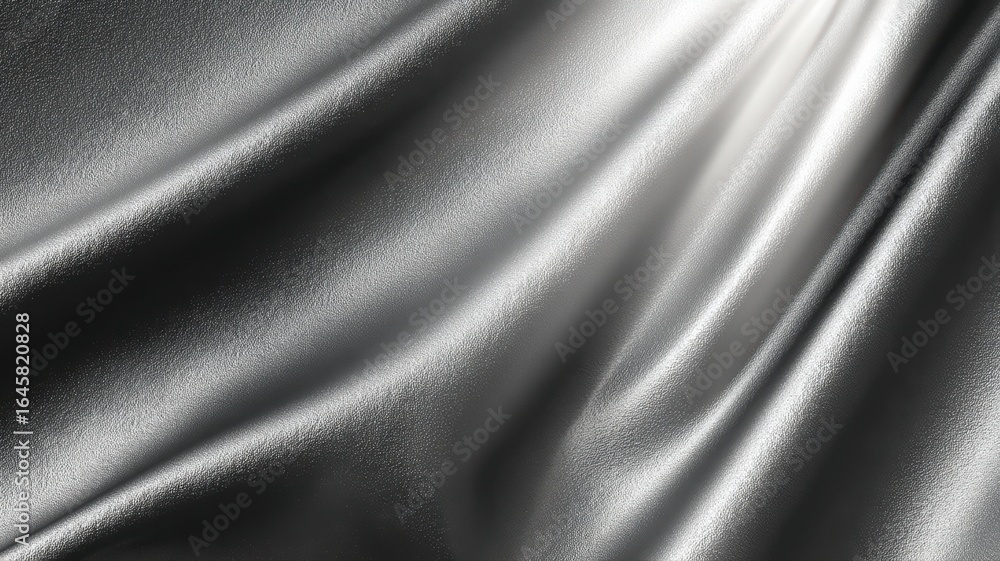 Obraz premium Silver Fabric Drape Luxurious Texture Background