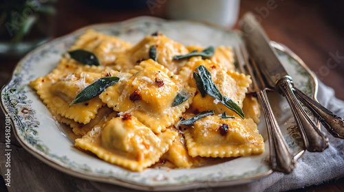 Butternut Squash Agnolotti with Crispy Sage and Parmesan