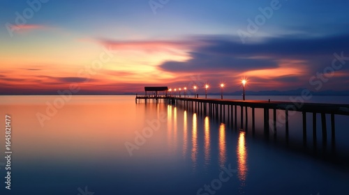 Wallpaper Mural A long pier at sunset Torontodigital.ca