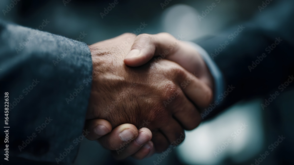Fototapeta premium Handshake between business partners sealing an investment deal