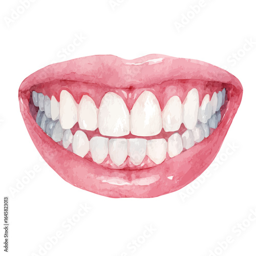 A watercolor painting of Teeth Whitener, vector illustration on white background.