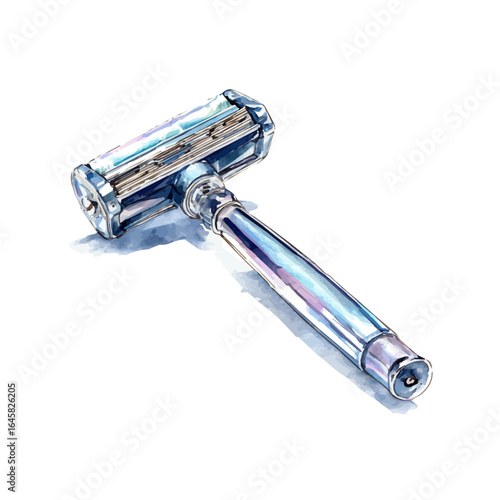 Shaving Razor in watercolor style, vector illustration, isolated on white background.