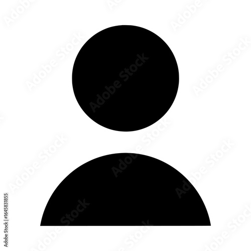 Vector illustration of simple black person icon isolated on white background
