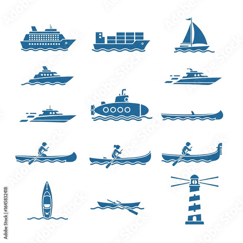 set of sailing ships and sea