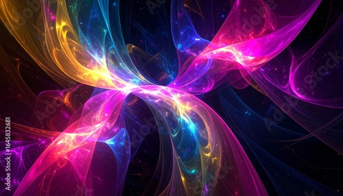 Abstract swirling nebula of vibrant colors
