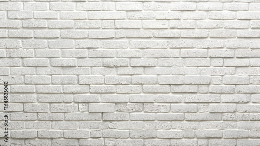 Naklejka premium Photo of a detailed texture of a clean white brick wall with a repeating pattern, suitable for backgrounds and design elements