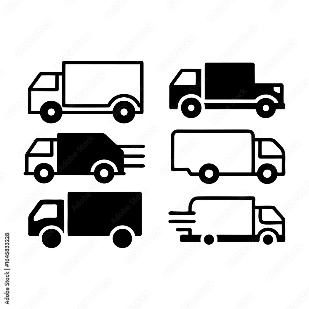 set of trucks icons set of trucks icons
