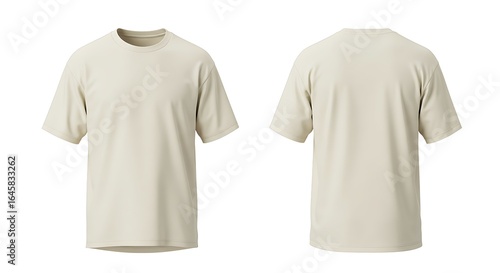 3D mockup of a cream color oversized male t-shirt