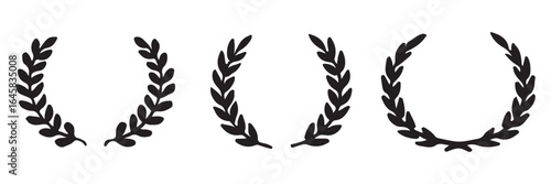 laurel wreath Silhouette bundle vector icon