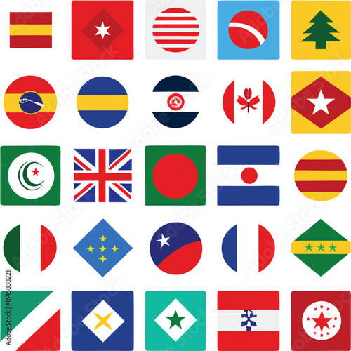 World Most Popular National Flags icon with white background Free Download World Most Popular National Flags icon with white background - GFXLoad