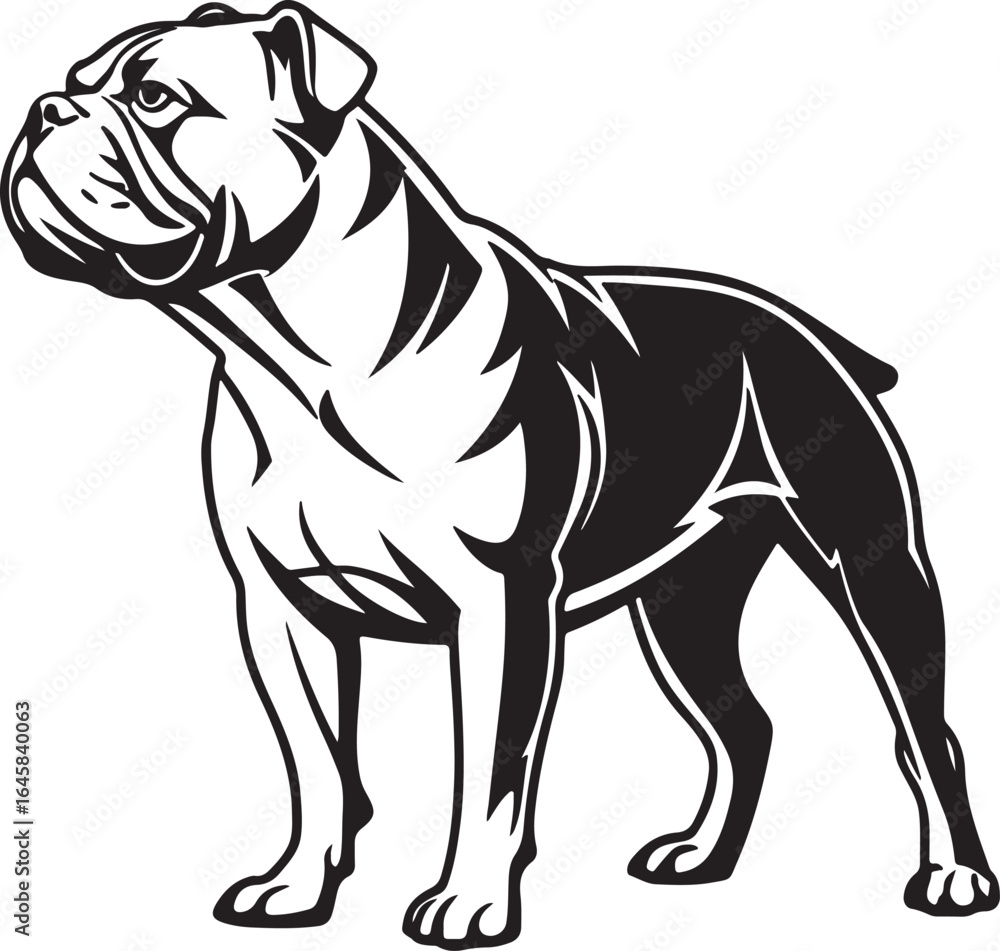 Fototapeta premium Bull dog vector art silhouette image