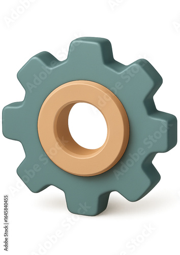 Teal and Beige Settings Gear