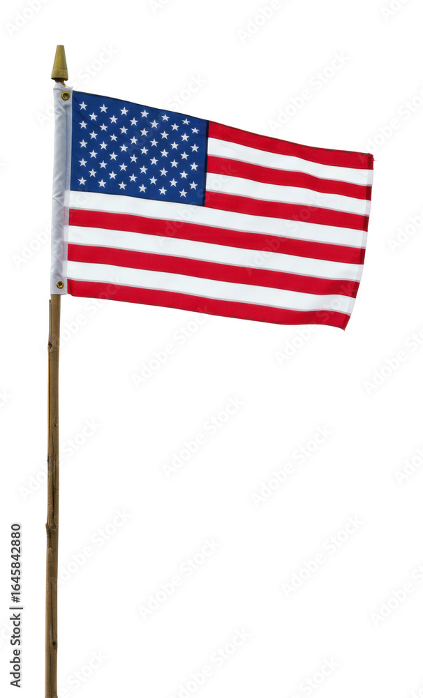 Obraz premium Waving american flag united states flag outdoor patriotism and freedom. Cut out png
