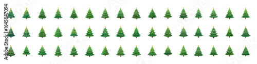 Christmas tree set. Different icons ai generated