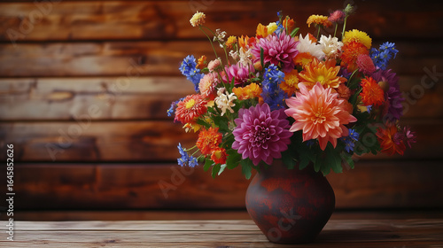 Wallpaper Mural 菊やダリアを使った秋の花ブーケ/Autumn flower bouquet with chrysanthemums and dahlias Torontodigital.ca