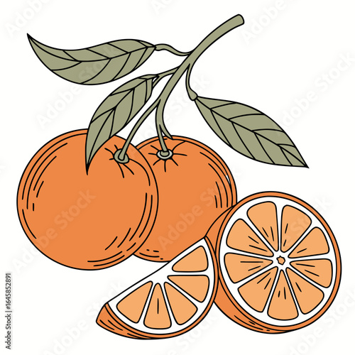 orange with leaves