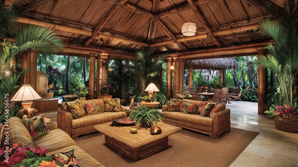 Obraz premium Tropical interior living area