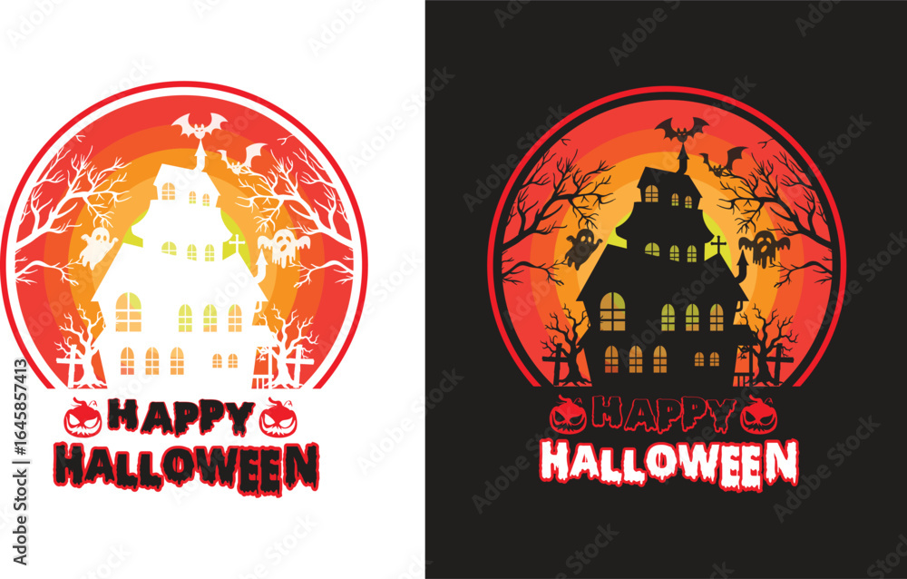 Naklejka premium Happy halloween minimal t shirt design
