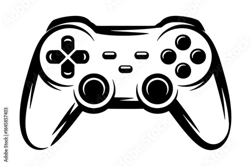 Modern game controller silhouette vector gaming gamepad icon