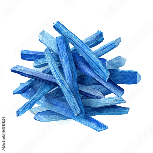 A watercolor painting of Blue Chalksticks, vector illustration on white background.