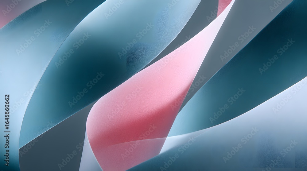 Obraz premium Abstract design with overlapping, translucent shapes of various shades of blue and pink.