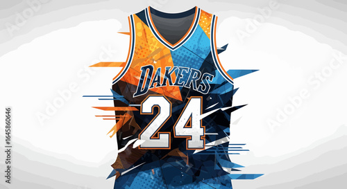 Basketball Jersey Illustration for Fans, Urban Environment, Graphic Art Concept