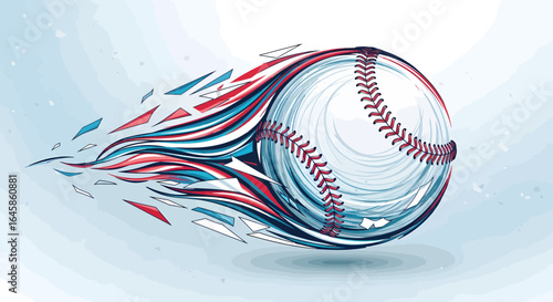 Fast-Paced Action, Baseball, Sports Field, Illustration, Dynamic Motion, Aerial View, Energy and Speed