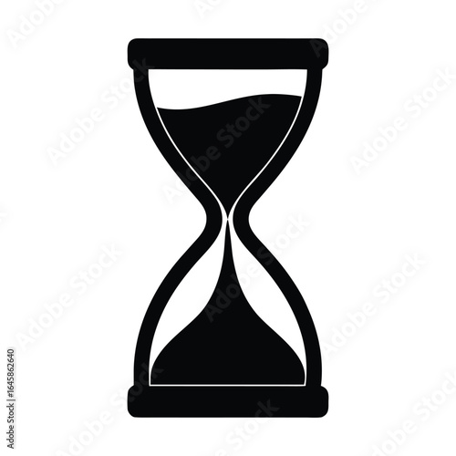 Hourglass Silhouette Vector Graphic Free Download Black Sand Timer on White Background