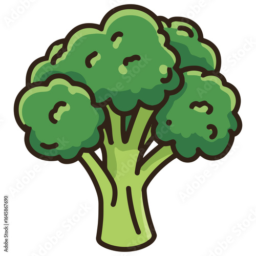 Cartoon simple broccoli