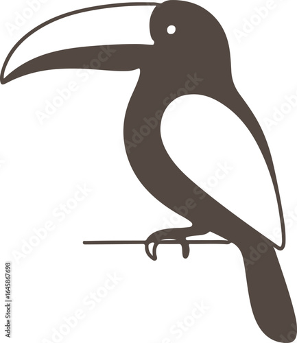 A cute and funny cartoon penguin character stands on the winter ice of Antarctica in a humorous vector illustration