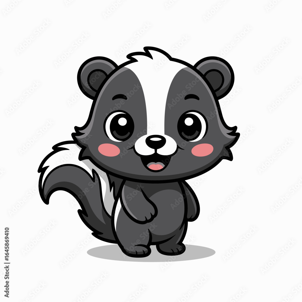 Obraz premium Cute cartoon badger character illustration, adorable design