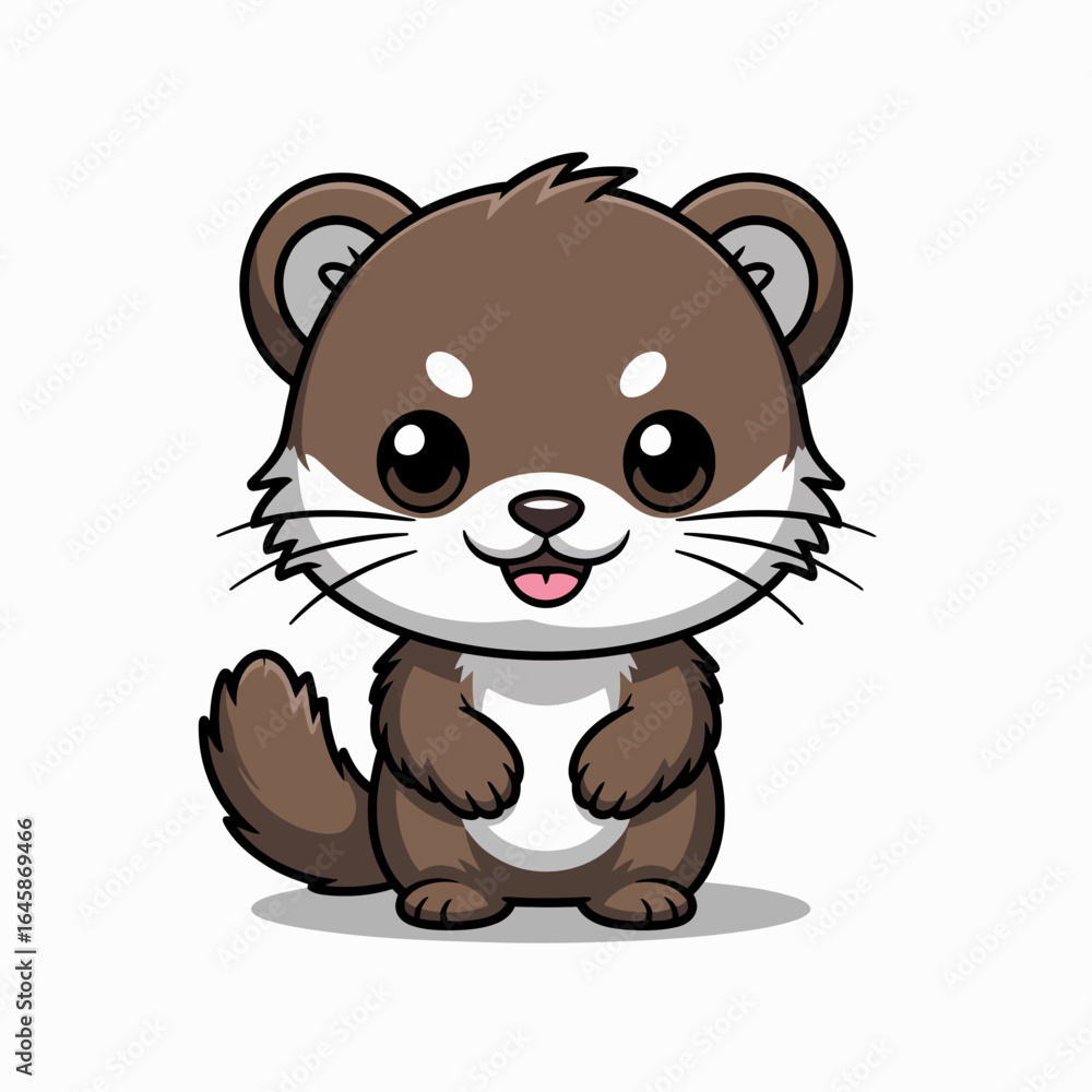 Obraz premium Cute cartoon animal character with big eyes