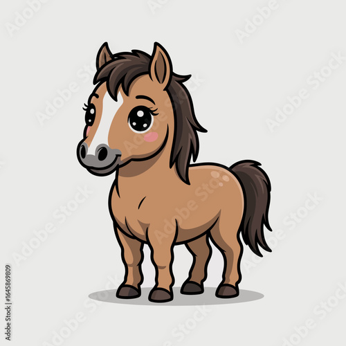 Cute cartoon horse character illustration