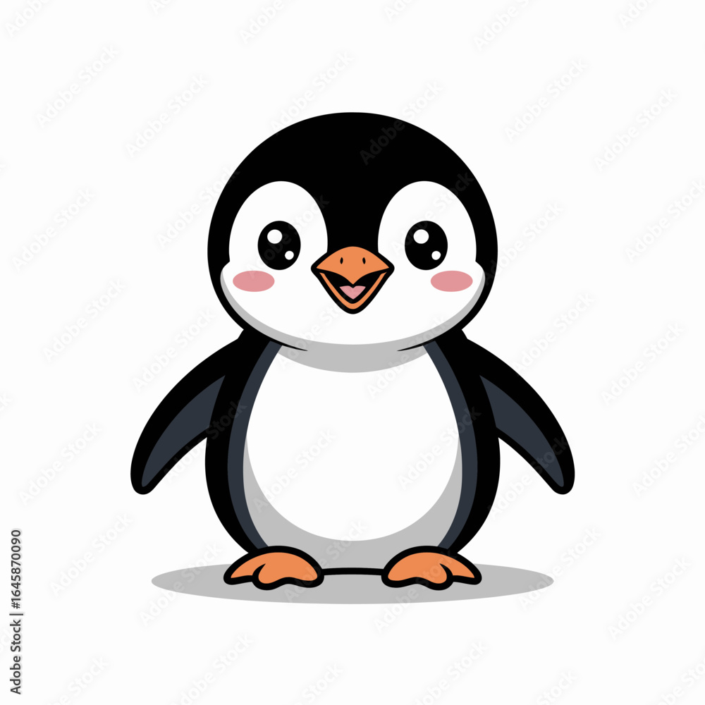Obraz premium Cute cartoon penguin character illustration