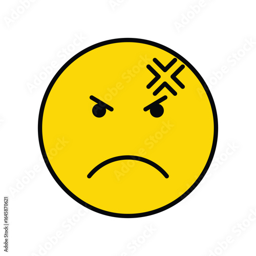 yellow annoyed and confused emoji