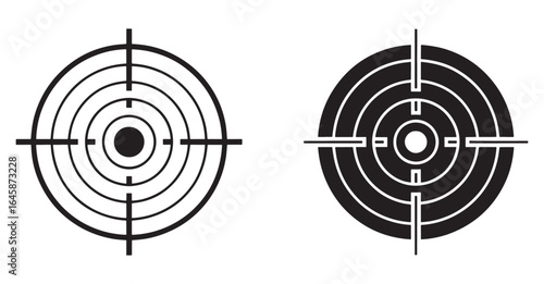 Sleek Target Practice A Comparison of Accuracy and Design Represented by Two Distinct Crosshair Icons With Concentric Rings