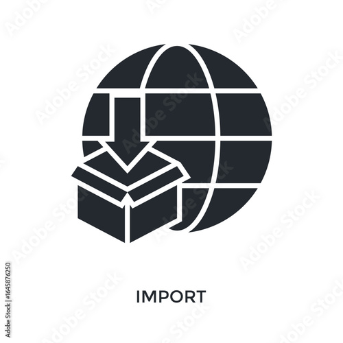 Import Icon Glyph Style. Vector Illustration For Graphic Design