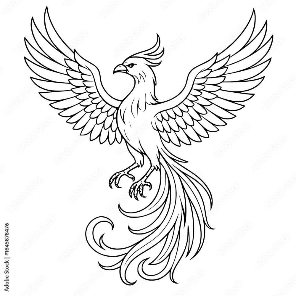 Obraz premium black and white phoenix