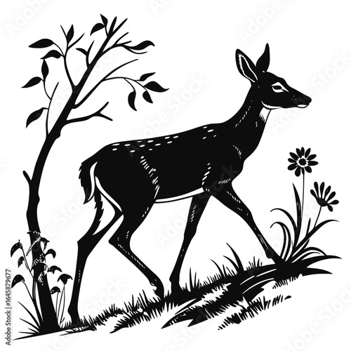 silhouette of a deer