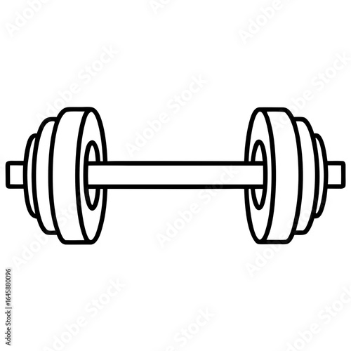 Classic Dumbbell Line Art Vector