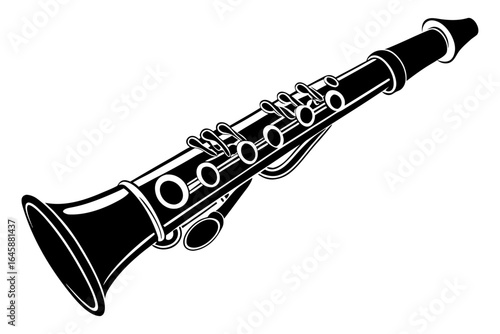 Vector silhouette of a clarinet