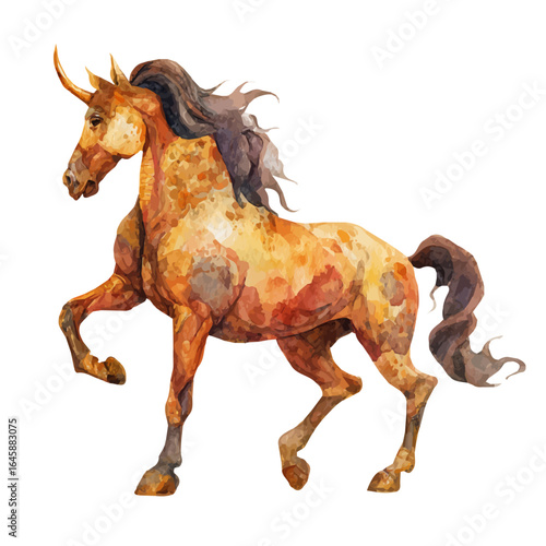 Watercolor vector illustration of Centaur, isolated on white background.