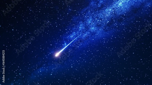 Bright meteor streaking through a starry sky on a clear night symbolizing cosmic speed