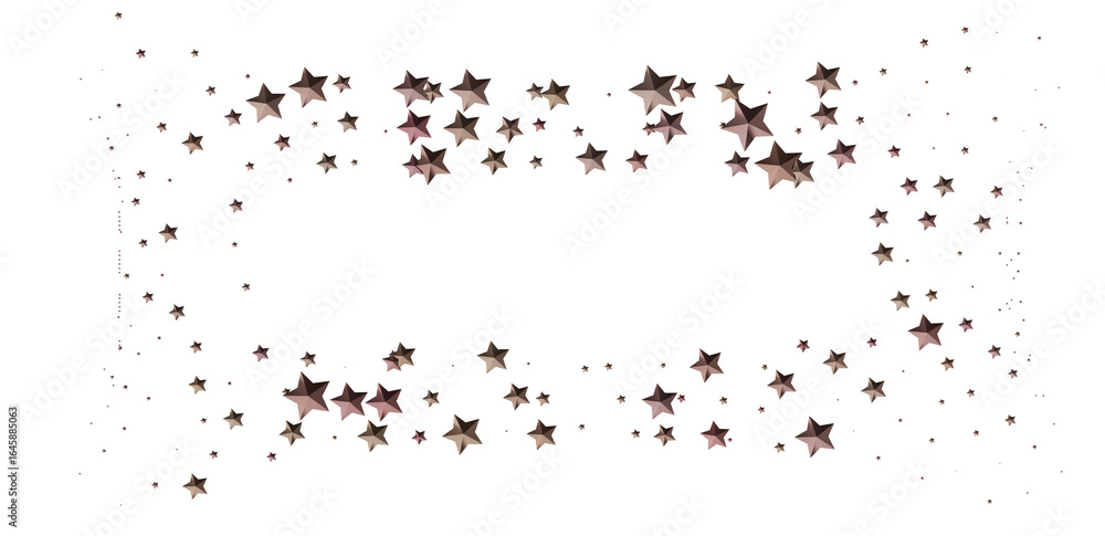 Fototapeta premium Beautiful image of rose gold stars scattered on a white background. Perfect for holiday or celebration designs.