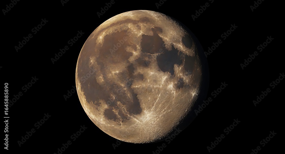 Obraz premium Detailed lunar surface illuminated by celestial light moon craters