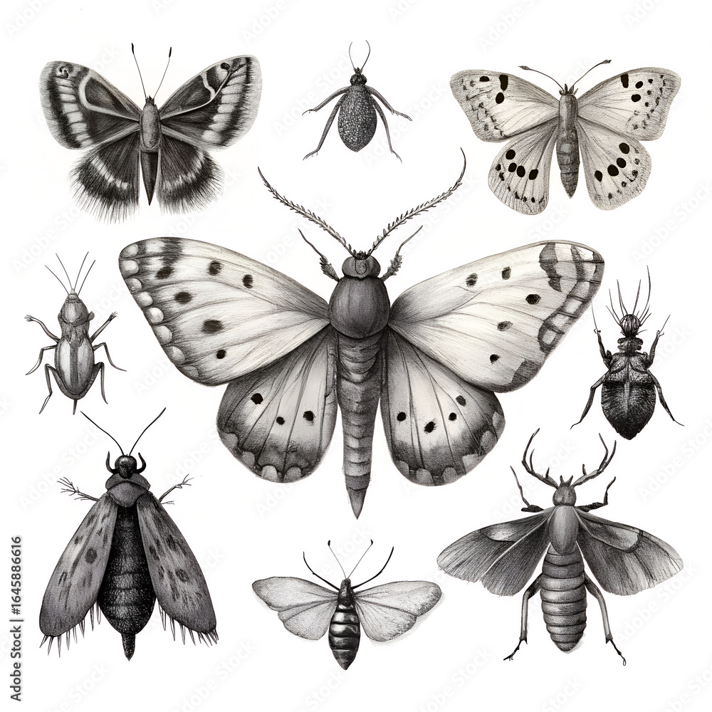 Naklejka premium set of butterflies isolated
