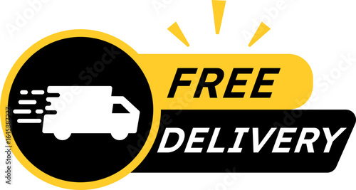 Free delivery service design, fast and efficient shipping, logistics and transportation solutions for e-commerce, fast and reliable courier services